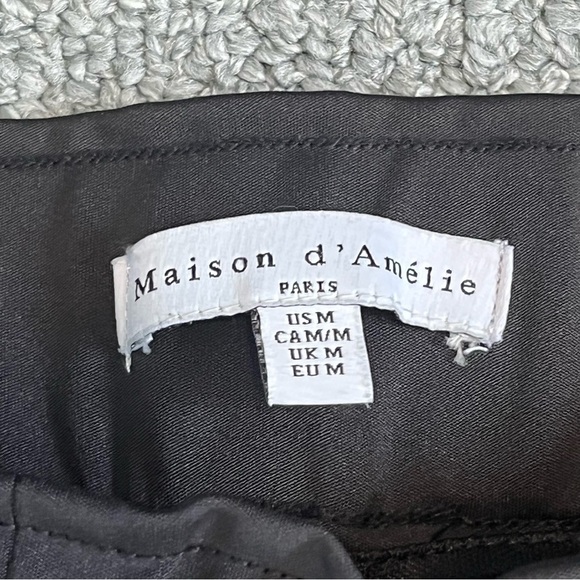 Maison d'Amelie Pants Womens Medium Black Stretch Drawstring Sweatpants Lounge - Picture 3 of 9
